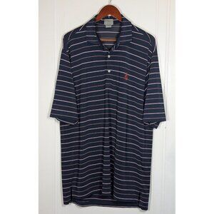 Fennec Highly Evolved Golf Polo Shirt Mens Size Large Blue Red Striped Stretch